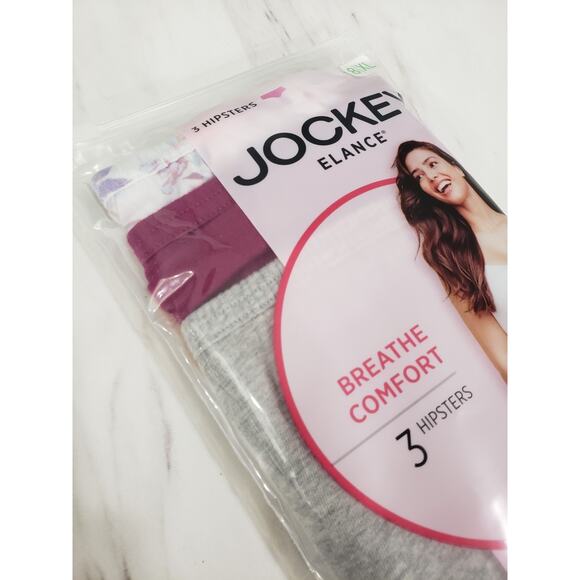 NEW‎ SIZE 8/ XL - Jockey 3 Pairs Breathe Comfort Hipsters Panties - 1540 Panty - Picture 3 of 4